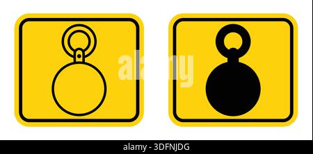 This image features a set of two simple icons representing circular objects with loops, one in outline and one in solid design, perfect for modern app Stock Vector