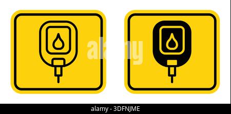 This image features two oil drop symbols in black and yellow, suitable for various industrial and technological applications. These icons convey essen Stock Vector