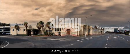 Former British American Tobacco art deco factory, Napier, New Zealand Stock  Photo