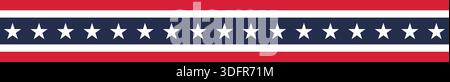 American Flag Wavy Borders with Stars and Stripes Stock Vector