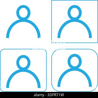 Blue User Profile Icons for Social Media Interface Stock Vector