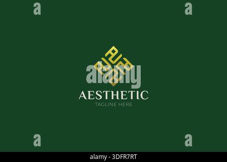 Abstract Monogram Logo Gold Luxury Sign Symbol for Aesthetic Brand Business Company Stock Vector