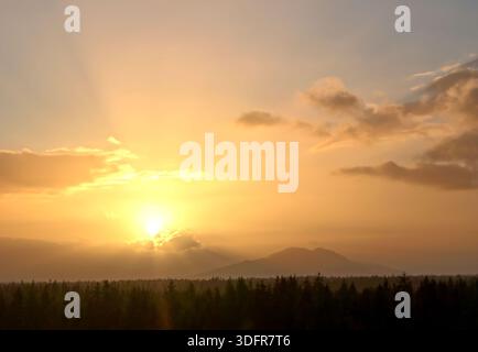 Scenic Sunset in the mountains Stock Photo - Alamy