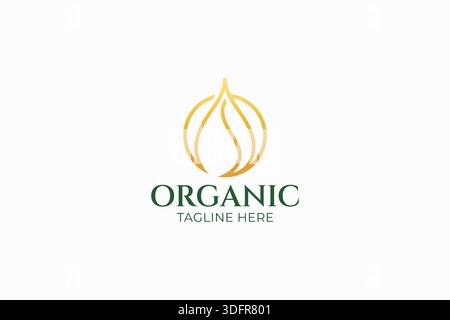 Abstract Organic Nature Beauty Leaf Purity Dew Luxury Logo Sign Symbol Stock Vector
