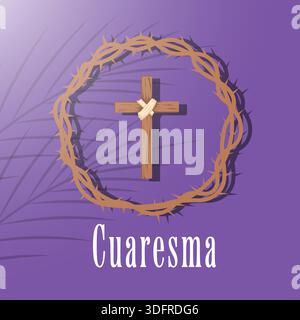 Cuaresma illustration in flat design minimalist style Stock Vector
