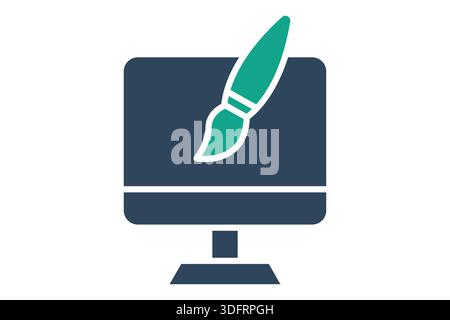 Creation icon. solid icon style. icon related to digital creation. creativity elements vector illustration Stock Vector