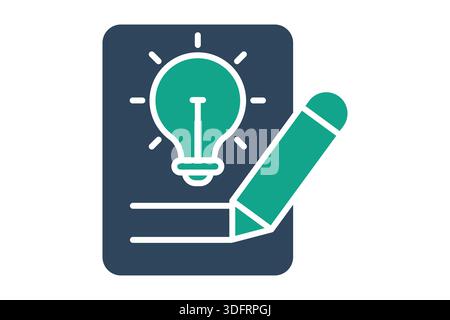 Writing icon. solid icon style. icon related to sketching, writing, creative project. creativity elements vector illustration Stock Vector