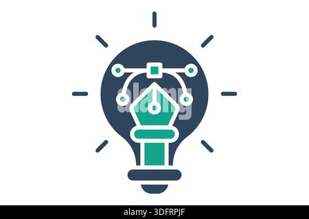 Design icon. solid icon style. icon related to design idea. creativity elements vector illustration Stock Vector