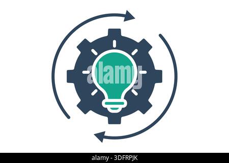 Process icon. solid icon style. icon related to creative process. creativity elements vector illustration Stock Vector