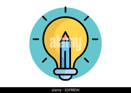 Project icon. colored outline icon style. icon related to creative project. creativity elements vector illustration Stock Vector