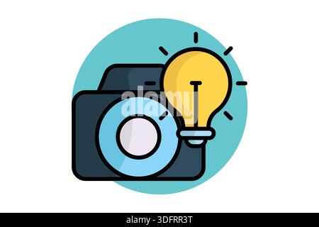 Photography icon. colored outline icon style. icon related to creative eye. creativity elements vector illustration Stock Vector