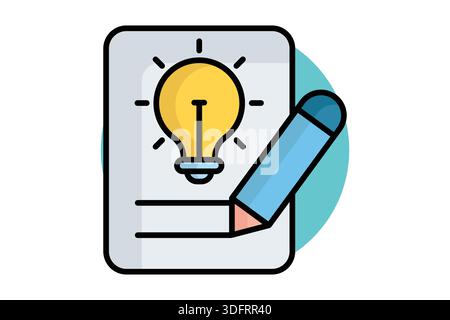 Writing icon. colored outline icon style. icon related to sketching, writing, creative project. creativity elements vector illustration Stock Vector