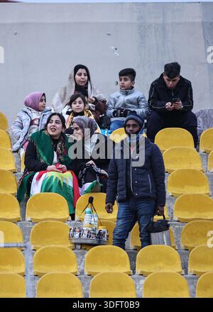 Erbil, Kurdistan Region, Iraq. 13th Jan, 2026. Erbil SC supporters ...