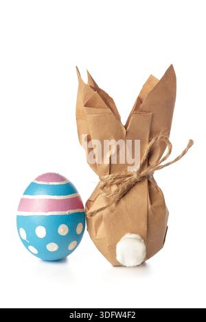 Spring celebration with colorful decorations featuring a bunny and an egg Stock Photo