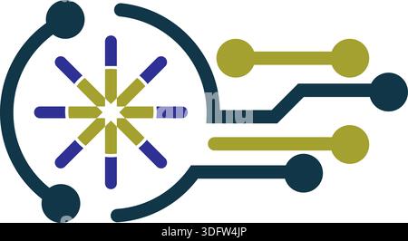 Icon Neural Network. related to Machine Learning symbol. doodle style. simple design editable. simple illustration. simple vector logo Stock Vector