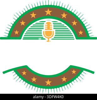 Icon of microphone in modern flat style Pro Vector Stock Vector