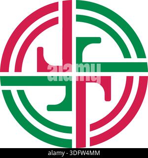 modern circle logo design red or blue logo Stock Vector