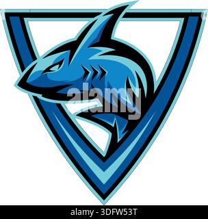 Whale esport mascot logo design Stock Vector