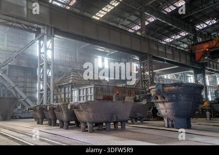 Close up photo of cast iron components in the production workshop of a steel plant Stock Photo