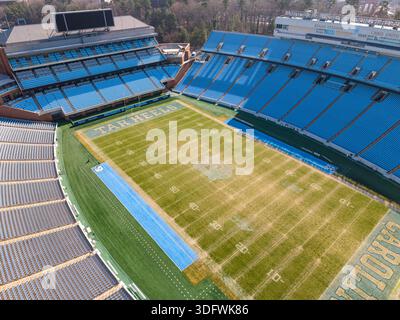 An aerial view of Kenan Stadium in Chapel Hill shows the historic UNC ...