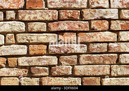 Brick wall as background texture. Grungy bricks masonry Stock Photo