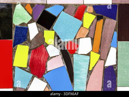Abstract multicolored ceramic mosaic texture as a creative background Stock Photo