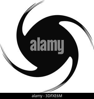 Abstract geometric shape resembling a classic whirlpool with dynamic curves. Stock Vector
