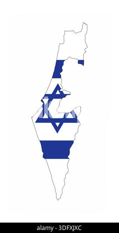 Map of Israel with national flag on political globe with realistic ...