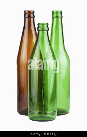 Three empty unlabeled bottles isolated on white background Stock Photo ...