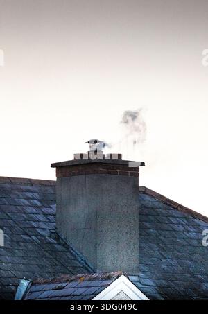 chimney smoke Stock Photo