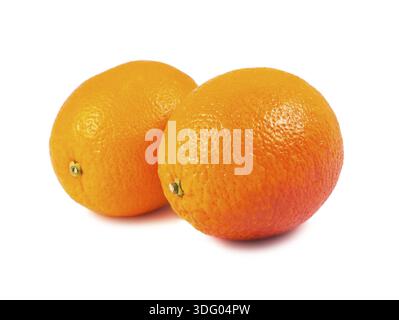 Two ripe grapefruits isolated on white background Stock Photo