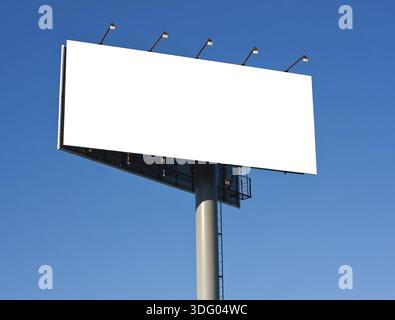 Blank big billboard over blue sky background, put your text here Stock Photo