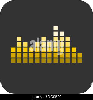 Icon with equalizer. Yellow equalizer icon. Stock Vector
