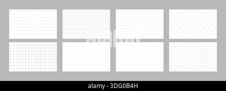 Simple diary sheet template. Notebook page or journal. Minimalist design and seamless printable background. Vector illustration Stock Vector