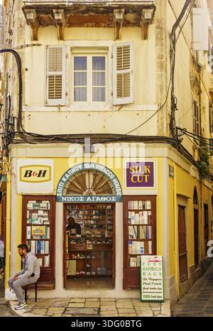 tobacco shop corfu town Tobacconist shop in Greece Stock Photo