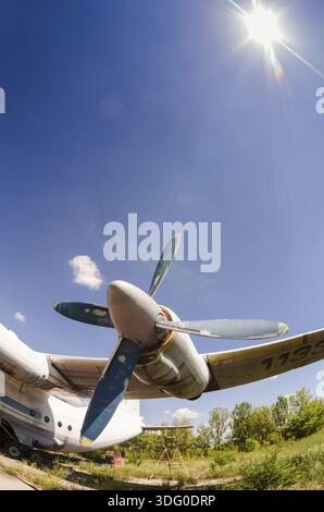 Turbines of turboprop aircraft An-12 Stock Photo - Alamy