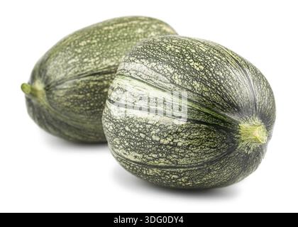 Pair of fresh marrows isolated on white background Stock Photo