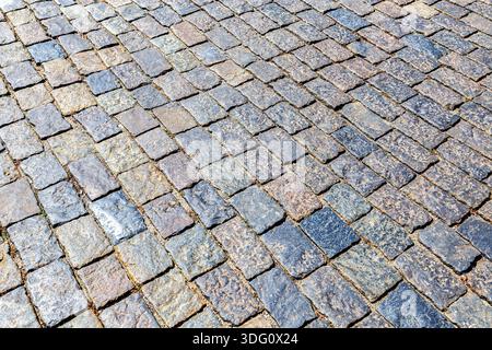 Abstract background of cobblestones making from rough stone blocks Stock Photo