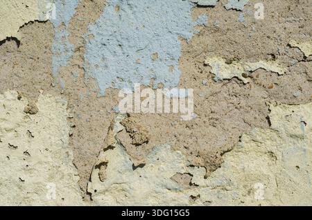 Wall with peeling paint, paint problem. Inadequate paint system, water infiltration Stock Photo