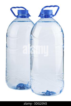 Pair of big bottles of water isolated on white background Stock Photo