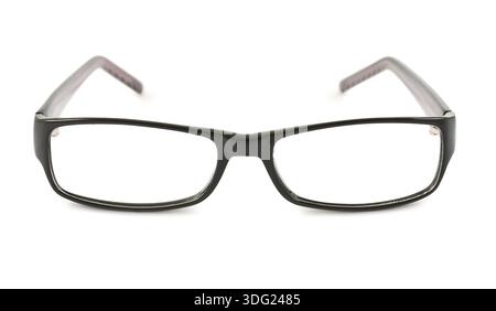 Photo of black glasses isolated on white background Stock Photo