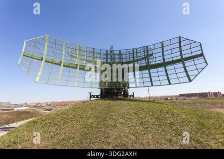 Military russian radar station against blue sky Stock Photo - Alamy