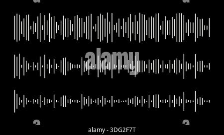 Template of equalizer symbols in color of the year 2026. Waveform patterns set. Voice message templates. Audio chat icon speech sound wave. Elements Stock Vector