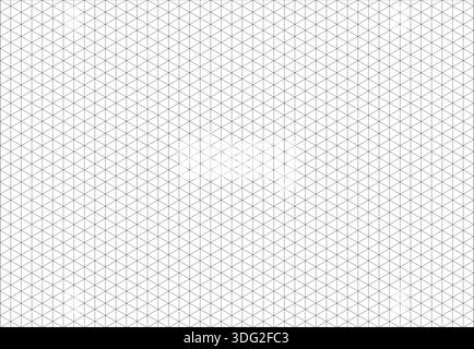 Isometric black line guides. Notebook sheet blank template. Mathematic typography pattern for making notebooks production for education. Printable 3d Stock Vector