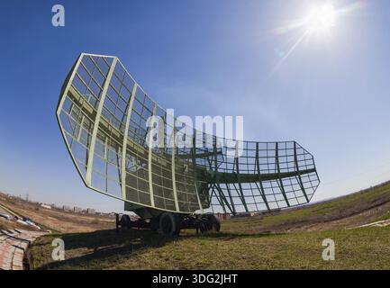 Military russian radar station against blue sky Stock Photo - Alamy