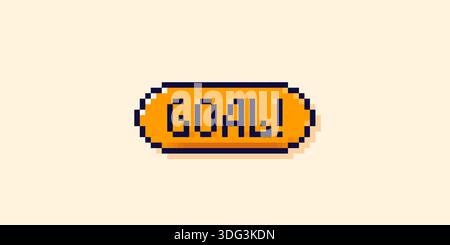Pixel art orange speech bubble Goal. Stock Vector