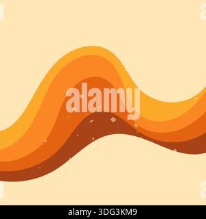 Zebra groovy square warm color waves. Stock Vector