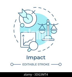Impact soft blue concept icon Stock Vector