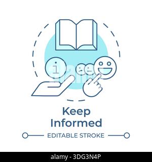 Keep informed soft blue concept icon Stock Vector