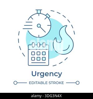 Urgency soft blue concept icon Stock Vector